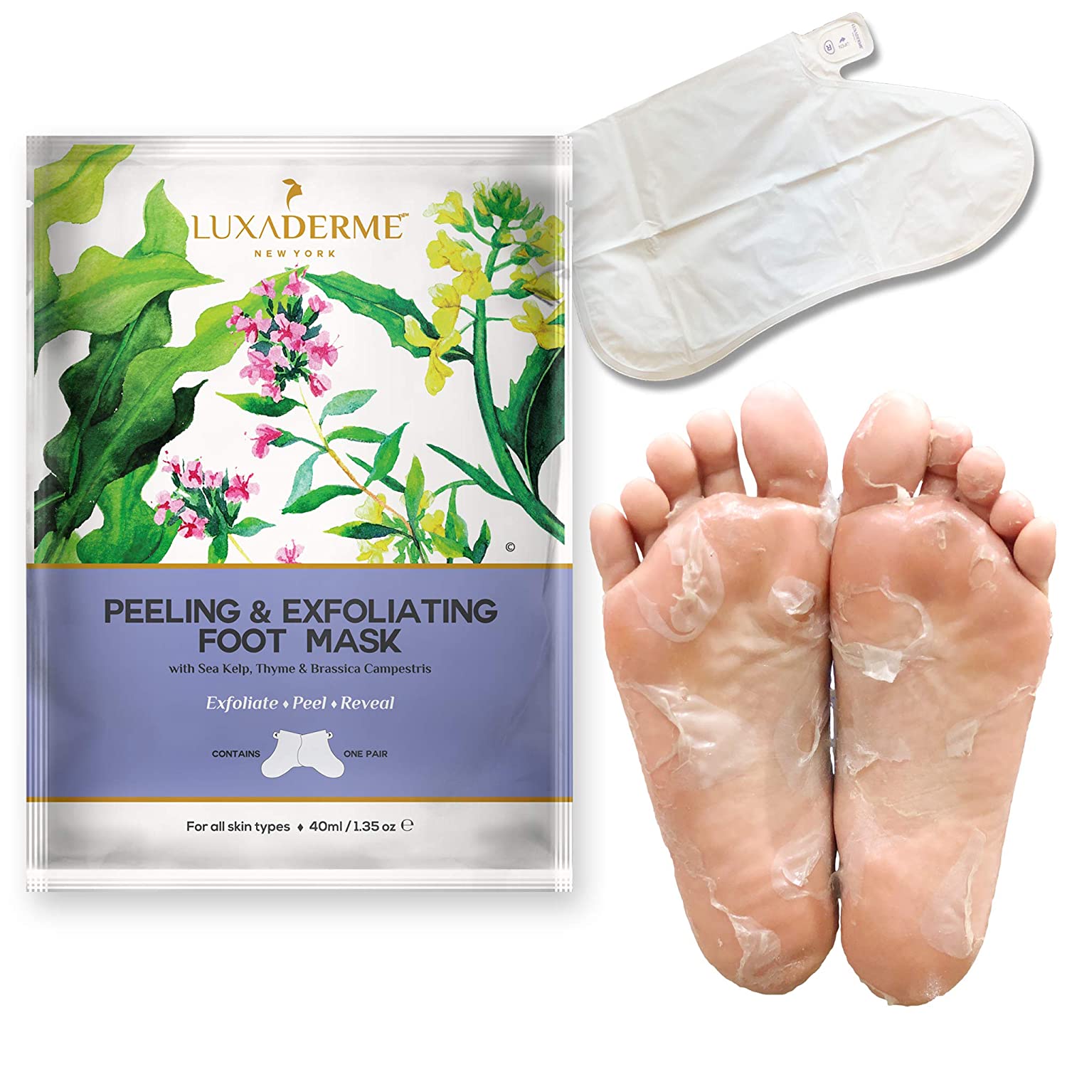 LuxaDerme Peeling and Exfoliating Foot Mask