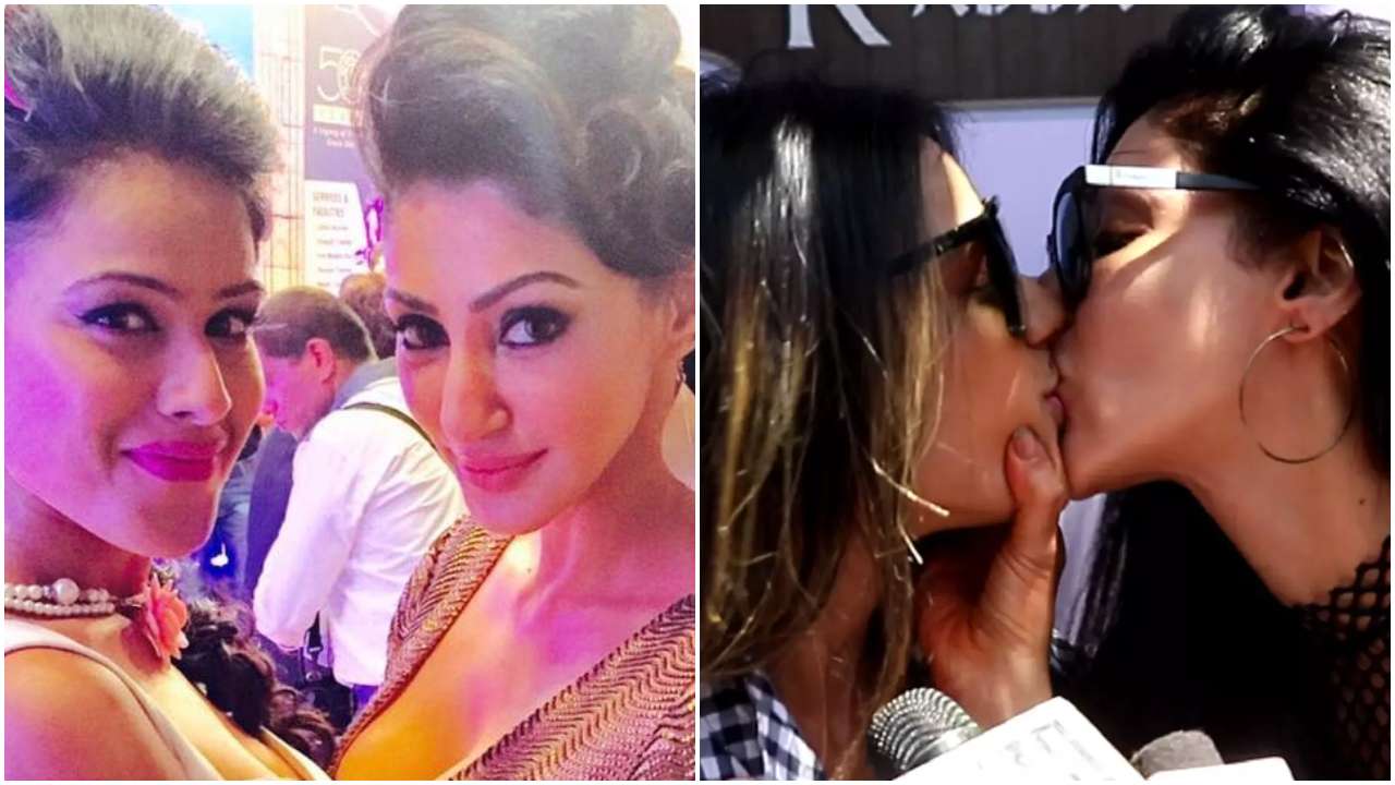 nia sharma reyhna pandit kiss