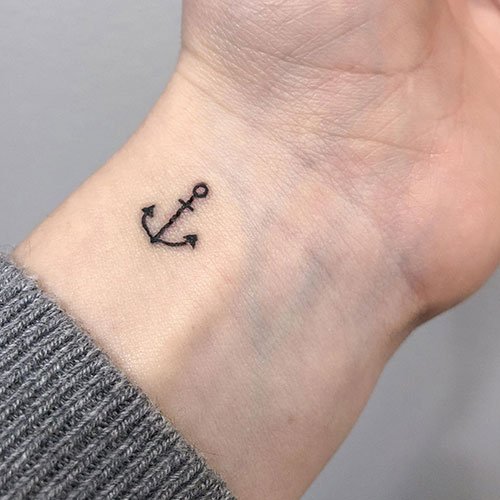 Anchor Heart Wrist Tattoo for girls