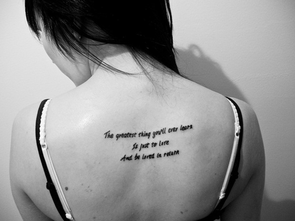 Quote Back Tattoo