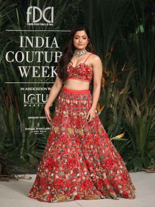 rashmika mandanna in Red lehenga