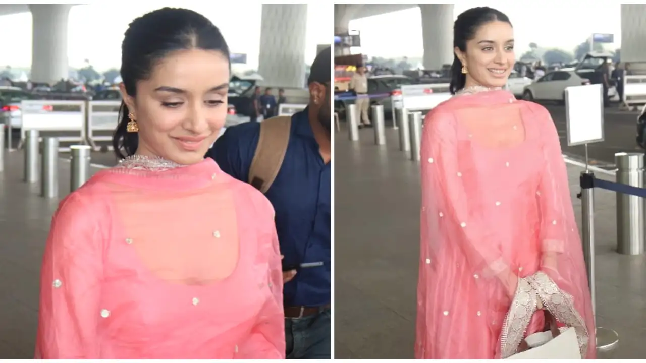 shraddha kapoor pink suit