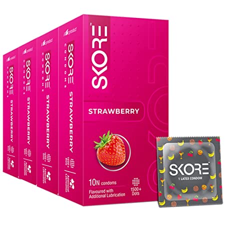 Skore Strawberry Dotted Condom