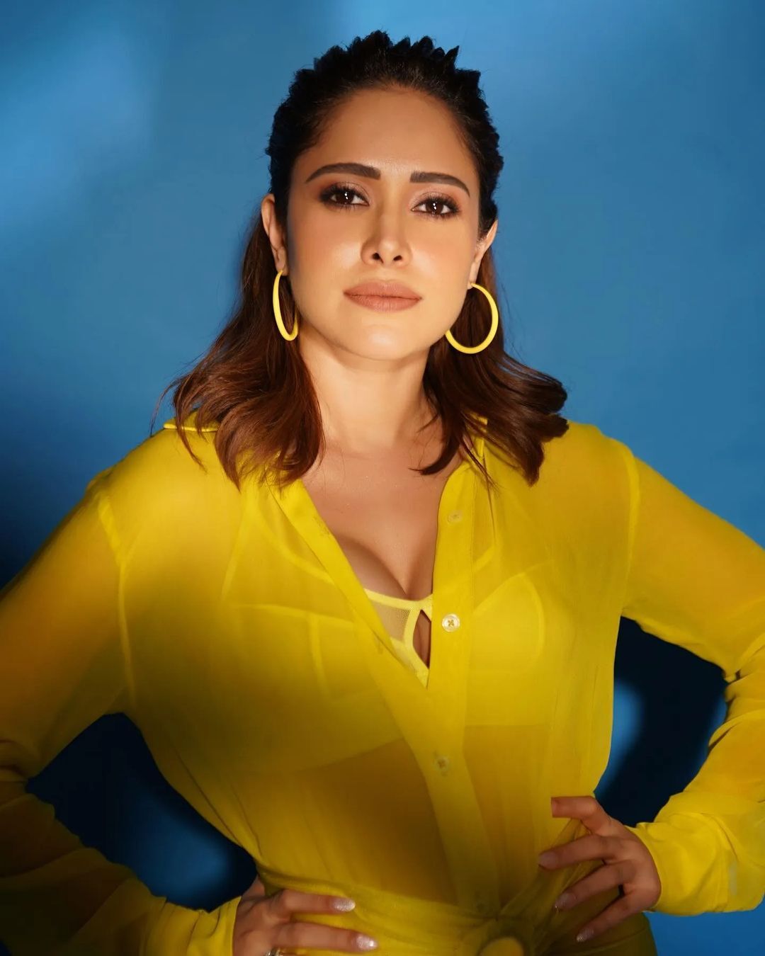 Nusrat Barucha Look Hot In Yellow Dress