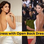 Red Carpet Actress with Open Back Dresses