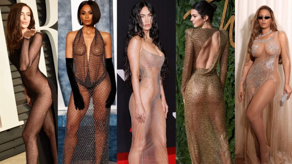 best celebrity naked dresses in red carpet history